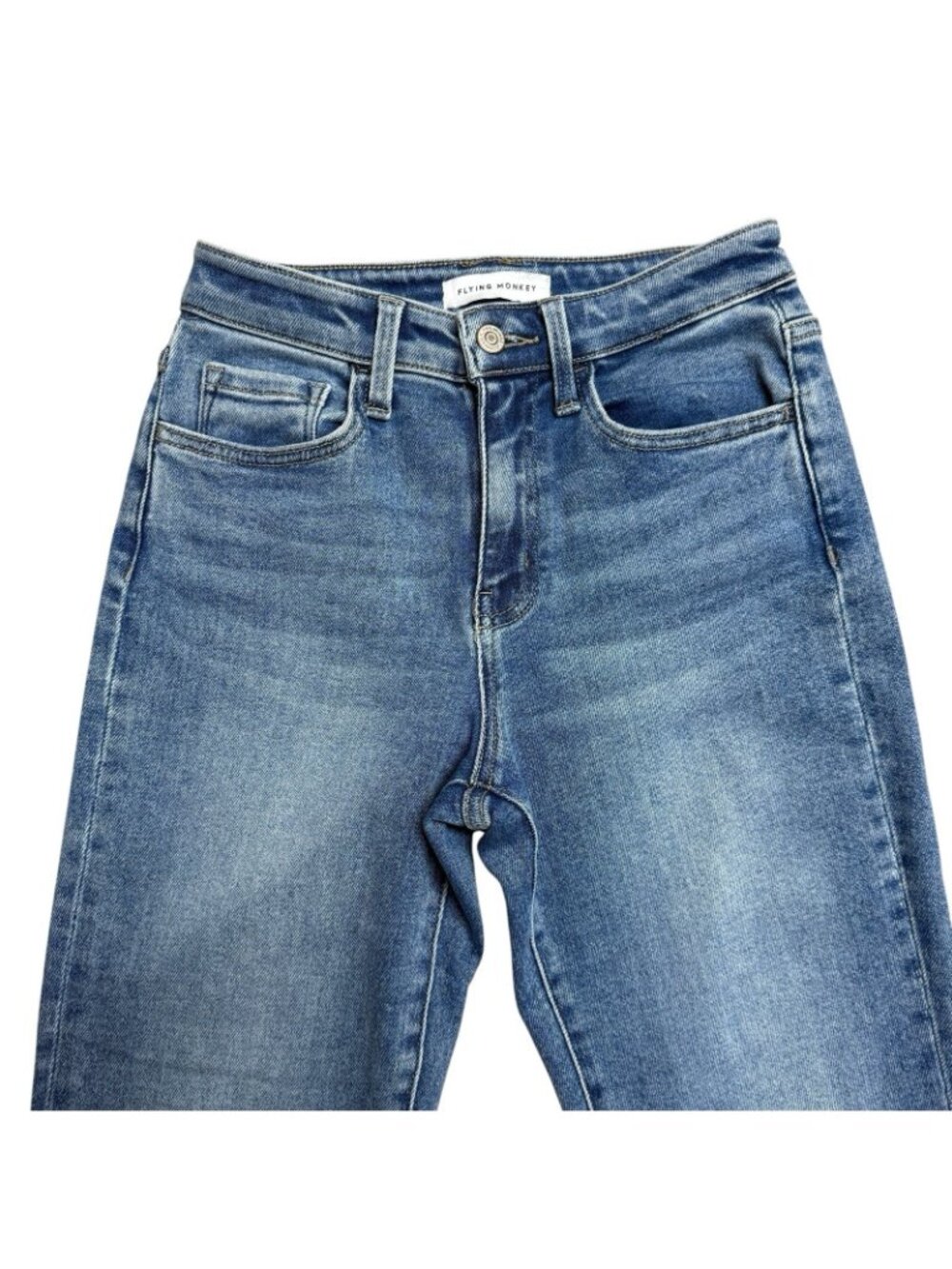 FLYING MONKEY JEANS HIGH RISE STRAIGHT F5383 SIZE 26 STRETCH CLASSIC ILLUMINATE - Picture 3 of 10